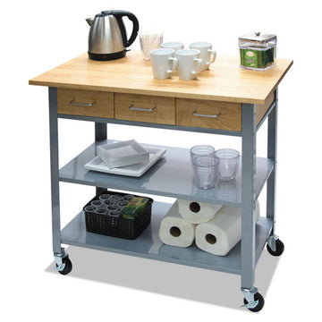 Vertiflex® Countertop Serving Cart, 35.5w X 19.75d X 34.25h, Silver-brown freeshipping - TVN Wholesale